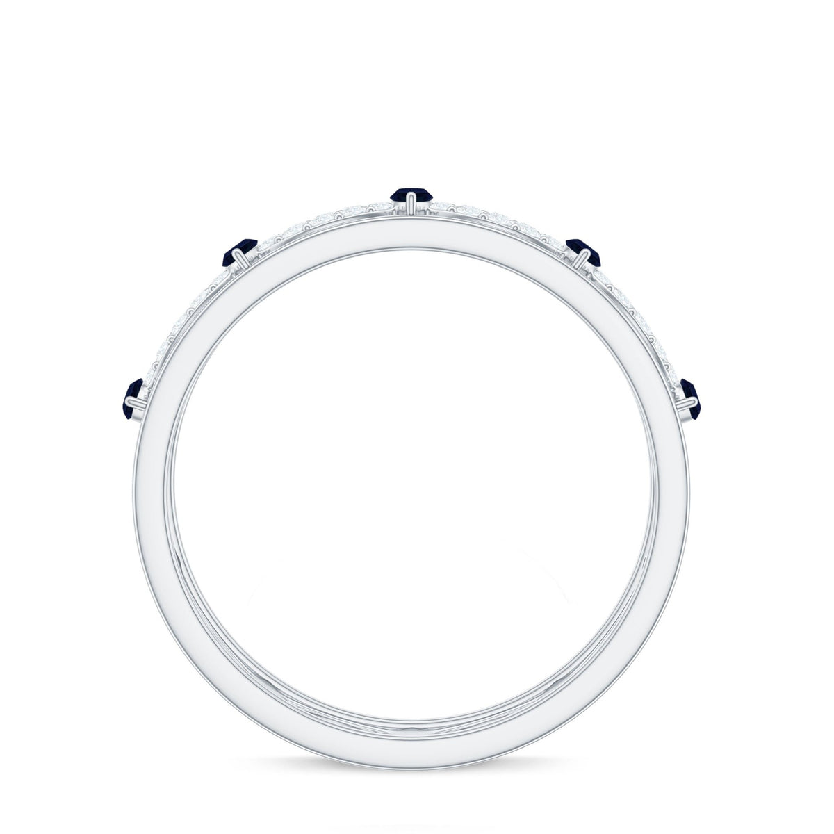 Blue Sapphire Wedding Band Infinity Diamond Ring For Women
