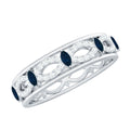 Blue Sapphire Wedding Band Infinity Diamond Ring For Women