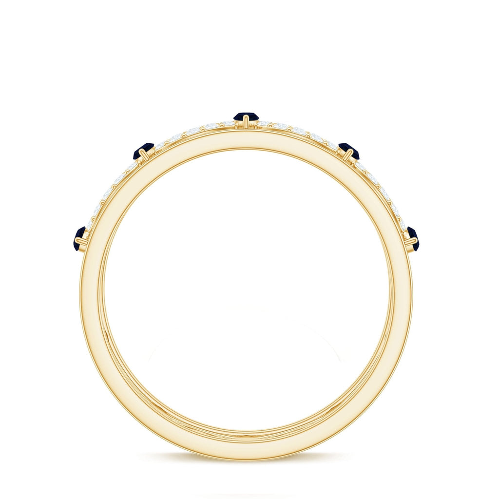 Blue Sapphire Wedding Band Infinity Diamond Ring For Women
