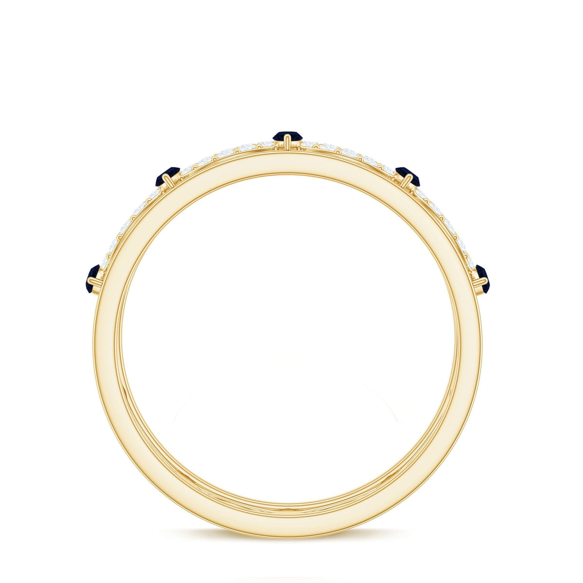 Blue Sapphire Wedding Band Infinity Diamond Ring For Women