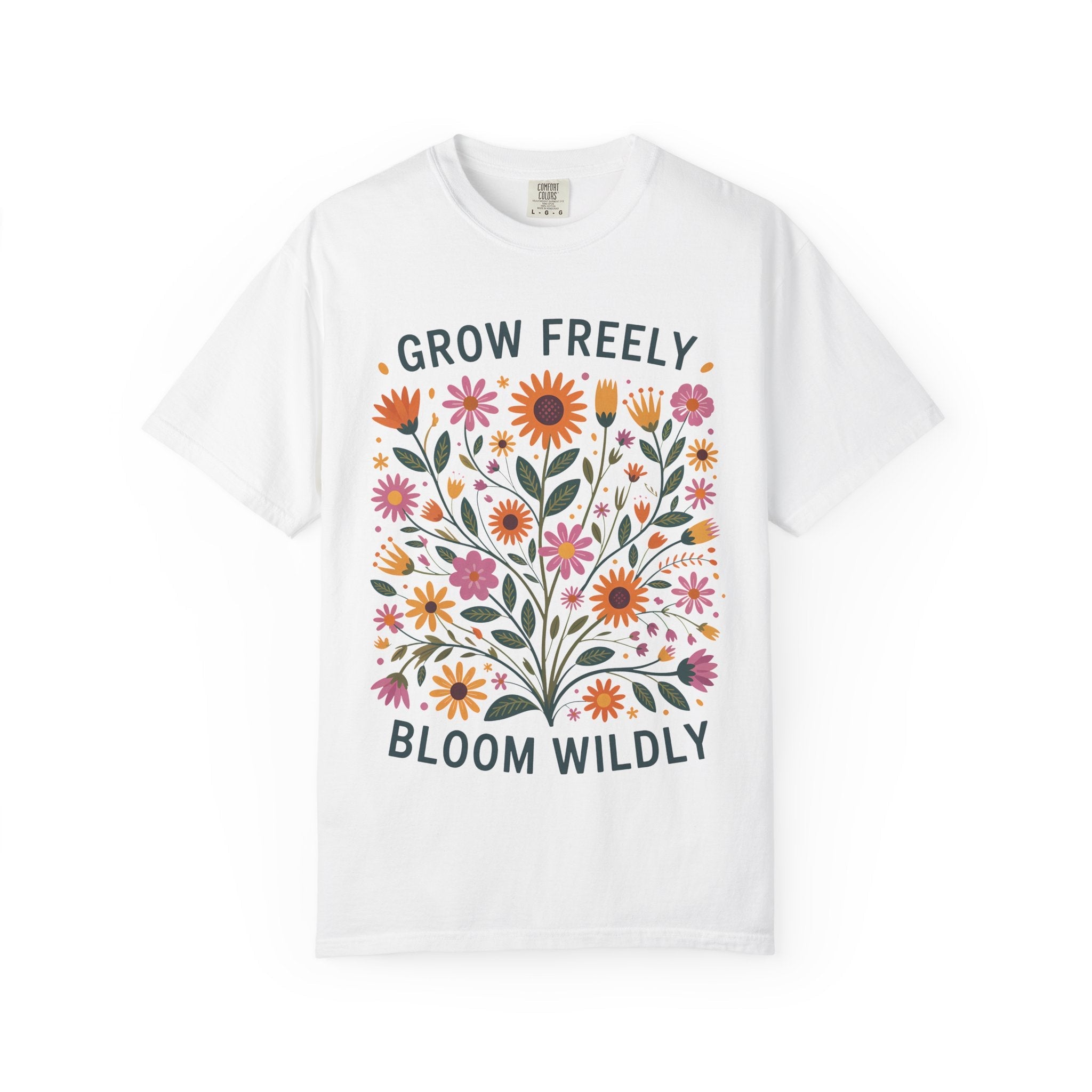 Boho Style T-Shirt – Bloom Wildly Graphic Tee | Eco Friendly Shirt For Nature Lovers - T-Shirt | Sunflower Soul Boutique