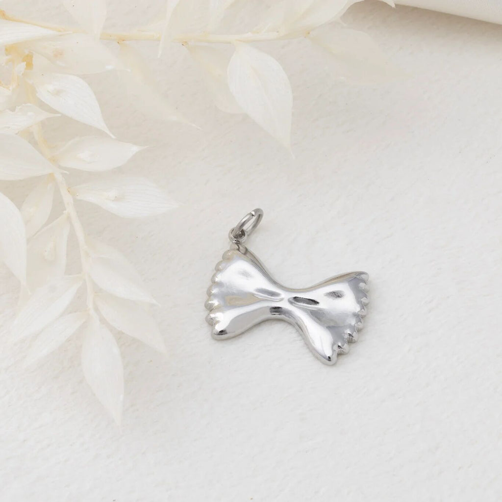 18K Gold PVD Stainless Steel Bowtie Pasta Charm - stainless studio 
