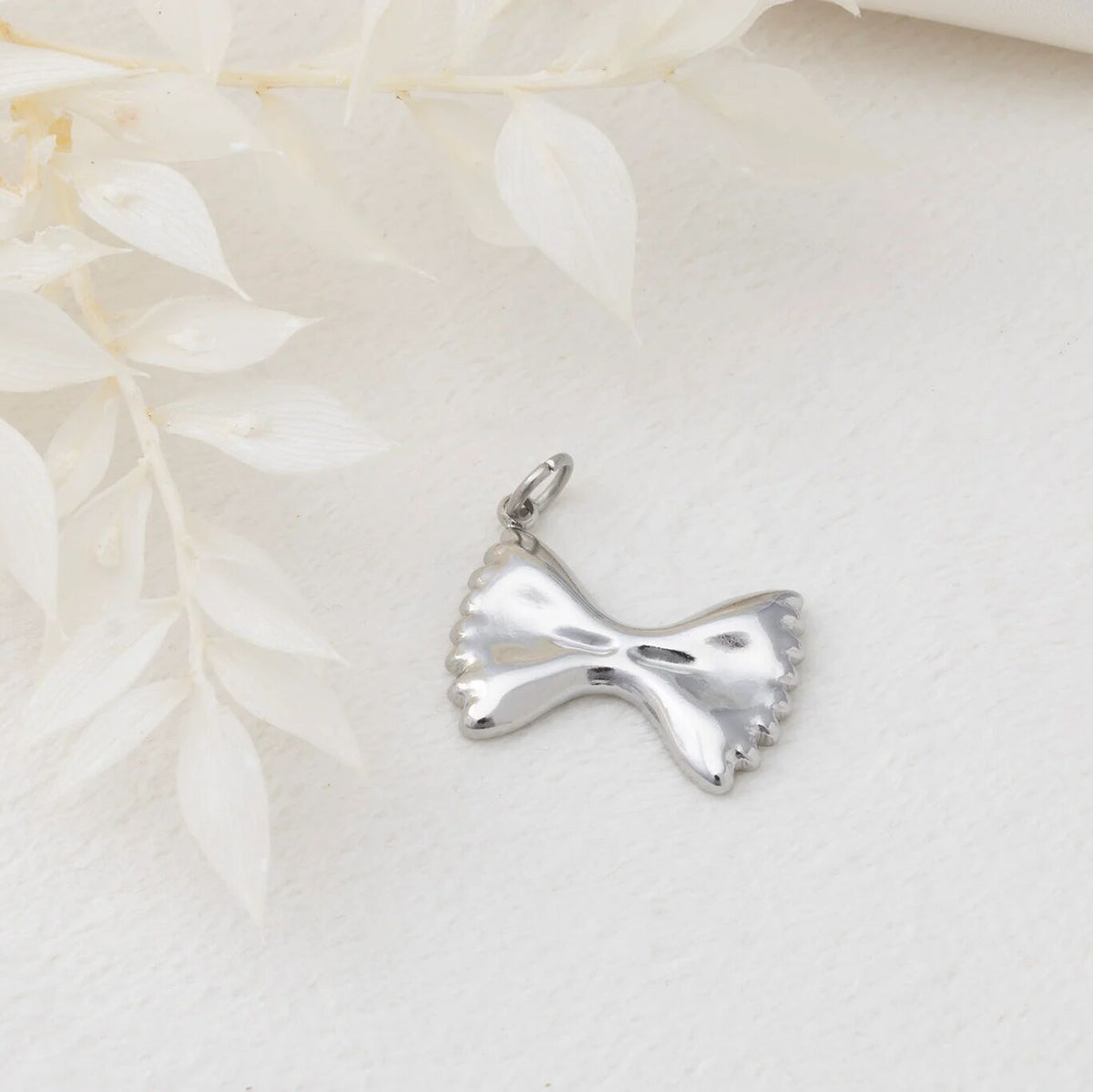 18K Gold PVD Stainless Steel Bowtie Pasta Charm - stainless studio 