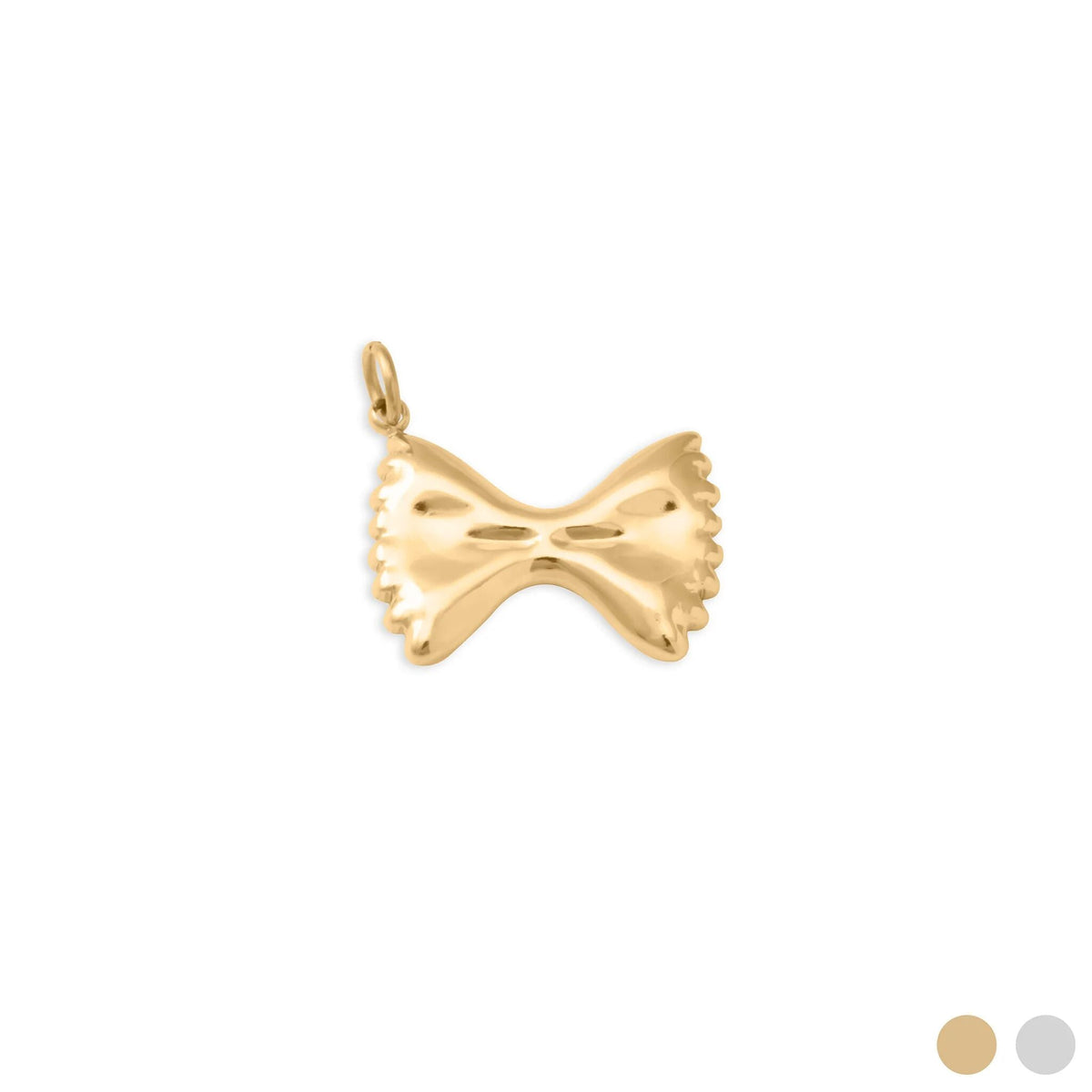 18K Gold PVD Stainless Steel Bowtie Pasta Charm - gold main 