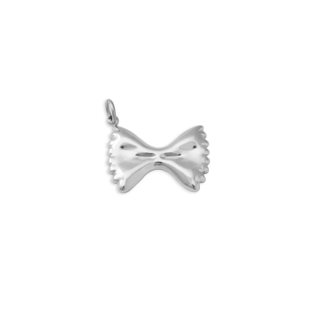 18K Gold PVD Stainless Steel Bowtie Pasta Charm - stainless main 