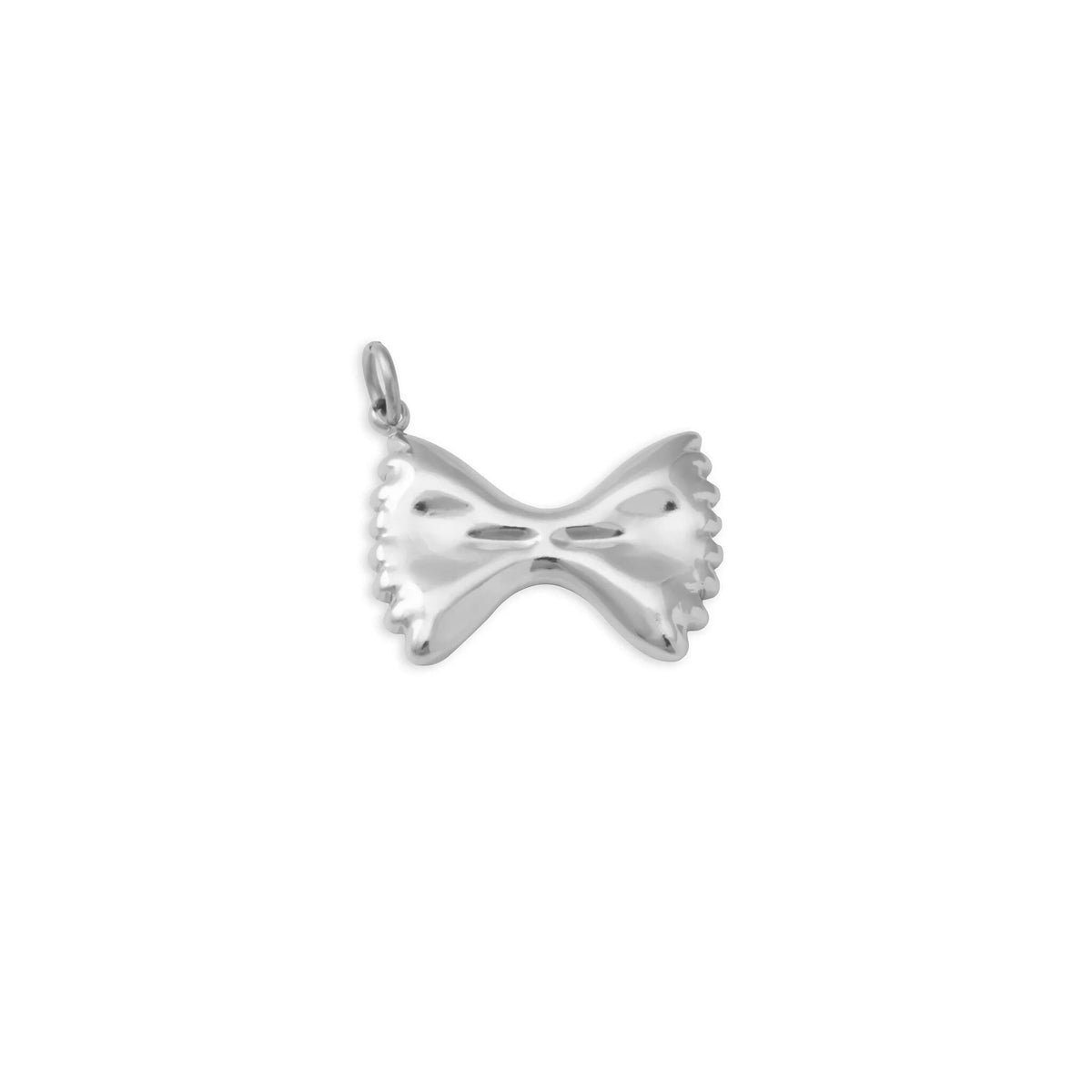 18K Gold PVD Stainless Steel Bowtie Pasta Charm - stainless main 