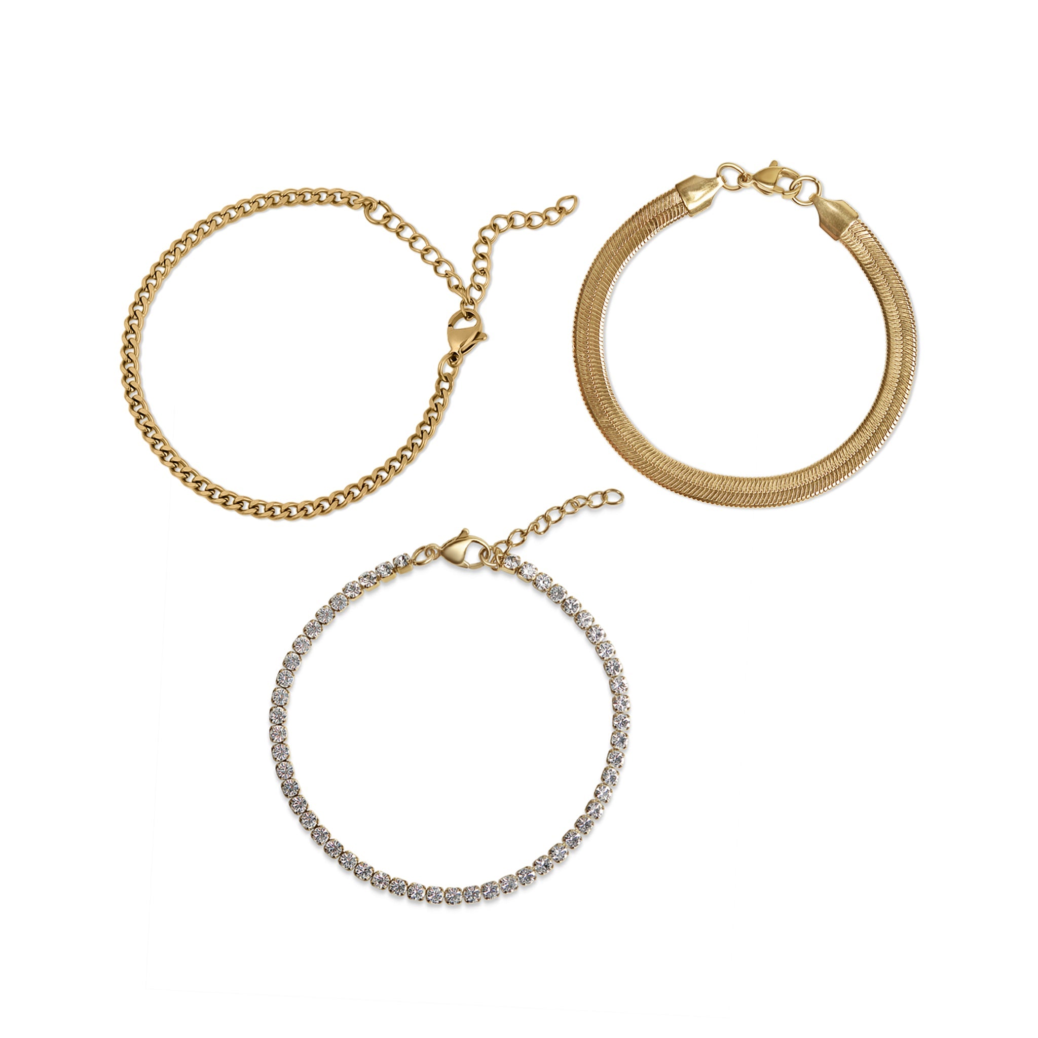 Gold Layered Bracelet Set – 25 Pc 18K Gold Stainless Steel Bracelets