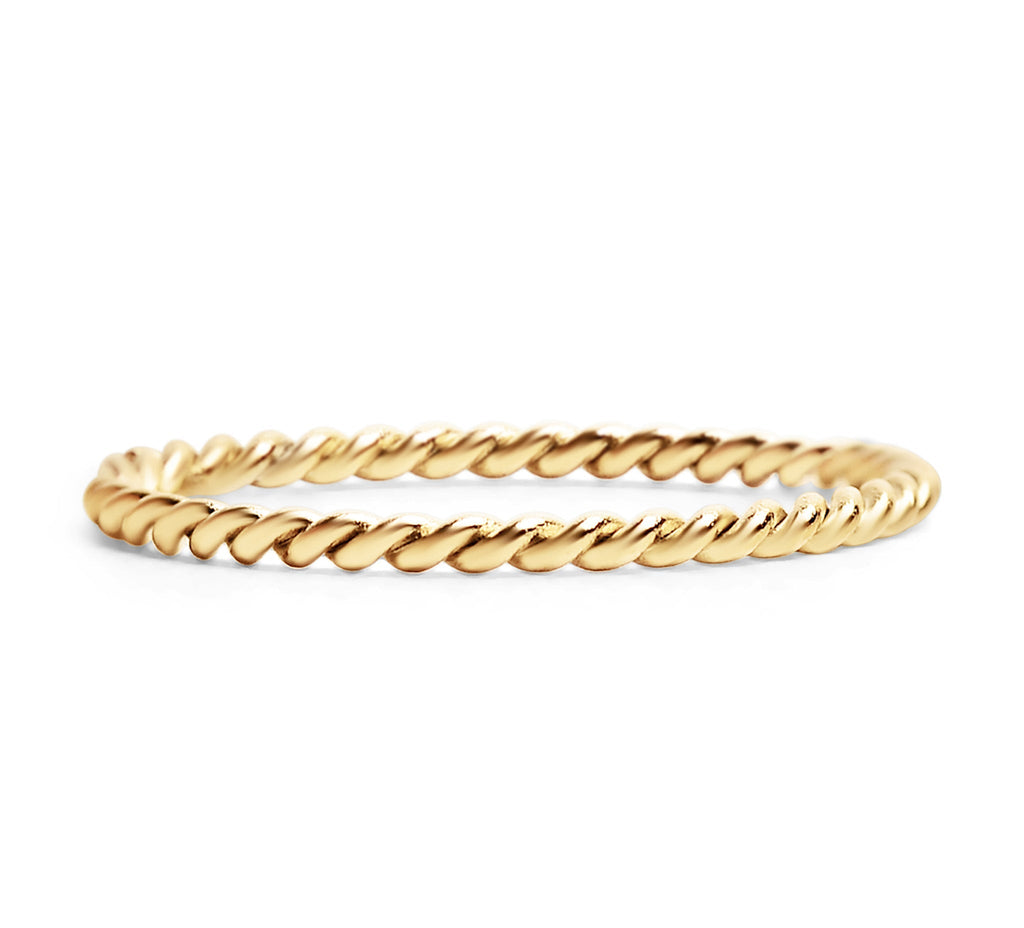 Braided Spacer Ring – Durable 316L Surgical Steel Gold Plated Band for Everyday Wear - Ring | Sunflower Soul Boutique