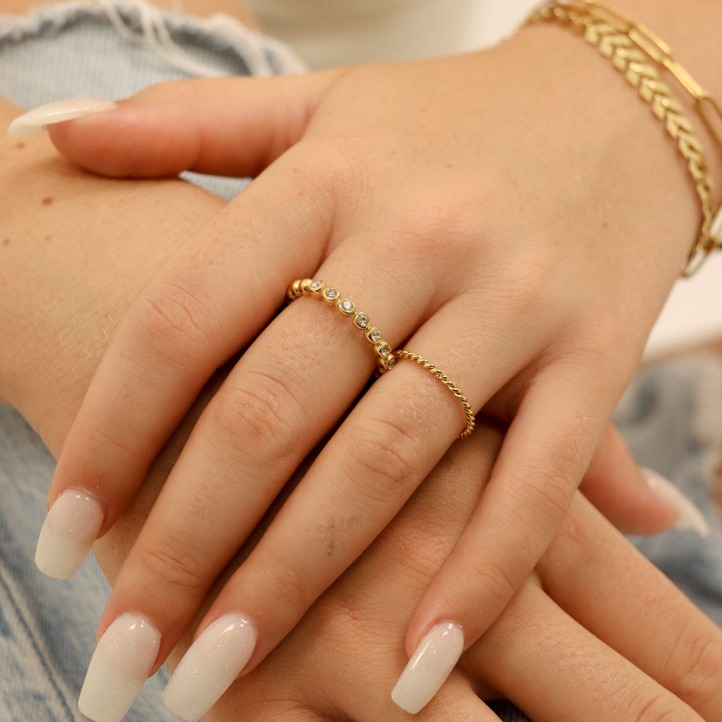 Braided Spacer Ring – Durable 316L Surgical Steel Gold Plated Band for Everyday Wear - Ring | Sunflower Soul Boutique