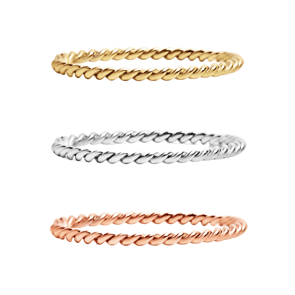 Braided Spacer Ring – Durable 316L Surgical Steel Gold Plated Band for Everyday Wear - Ring | Sunflower Soul Boutique
