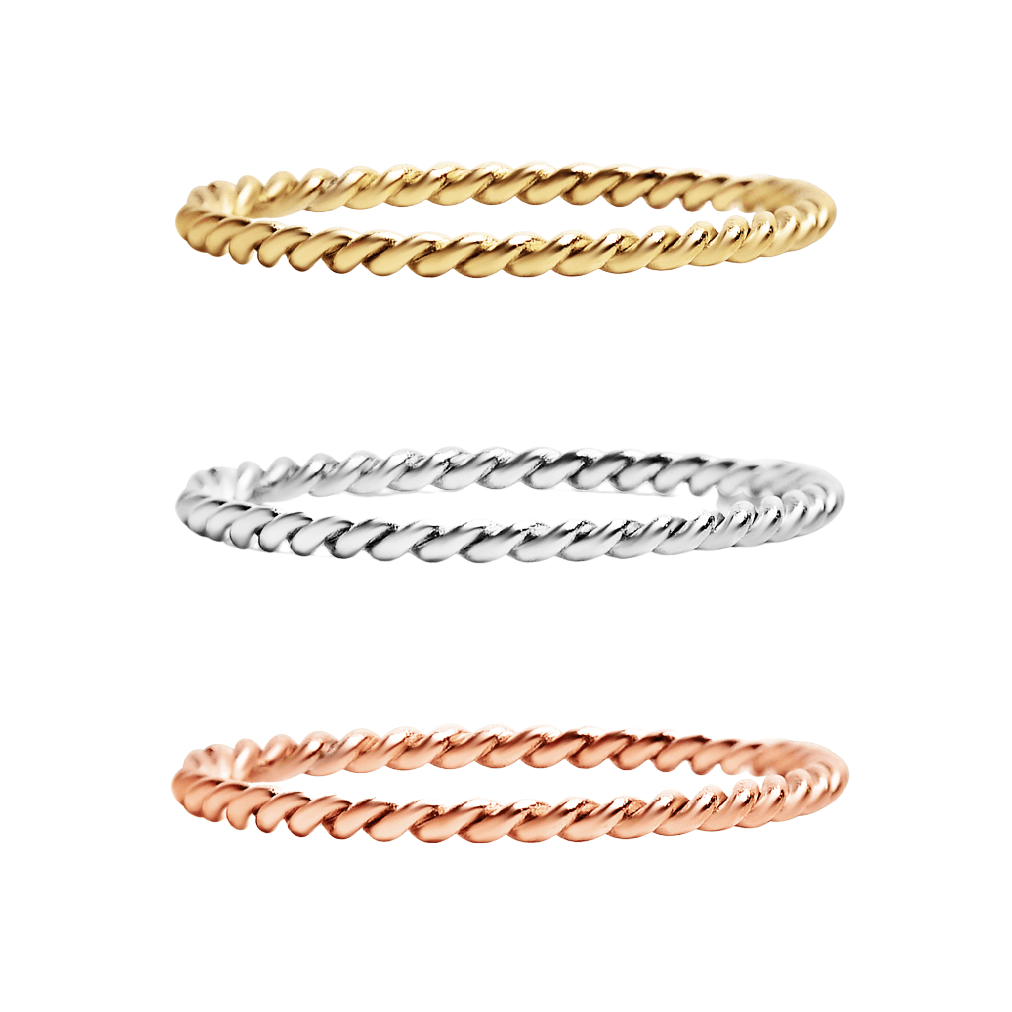 Braided Spacer Ring – Durable 316L Surgical Steel Gold Plated Band for Everyday Wear - Ring | Sunflower Soul Boutique