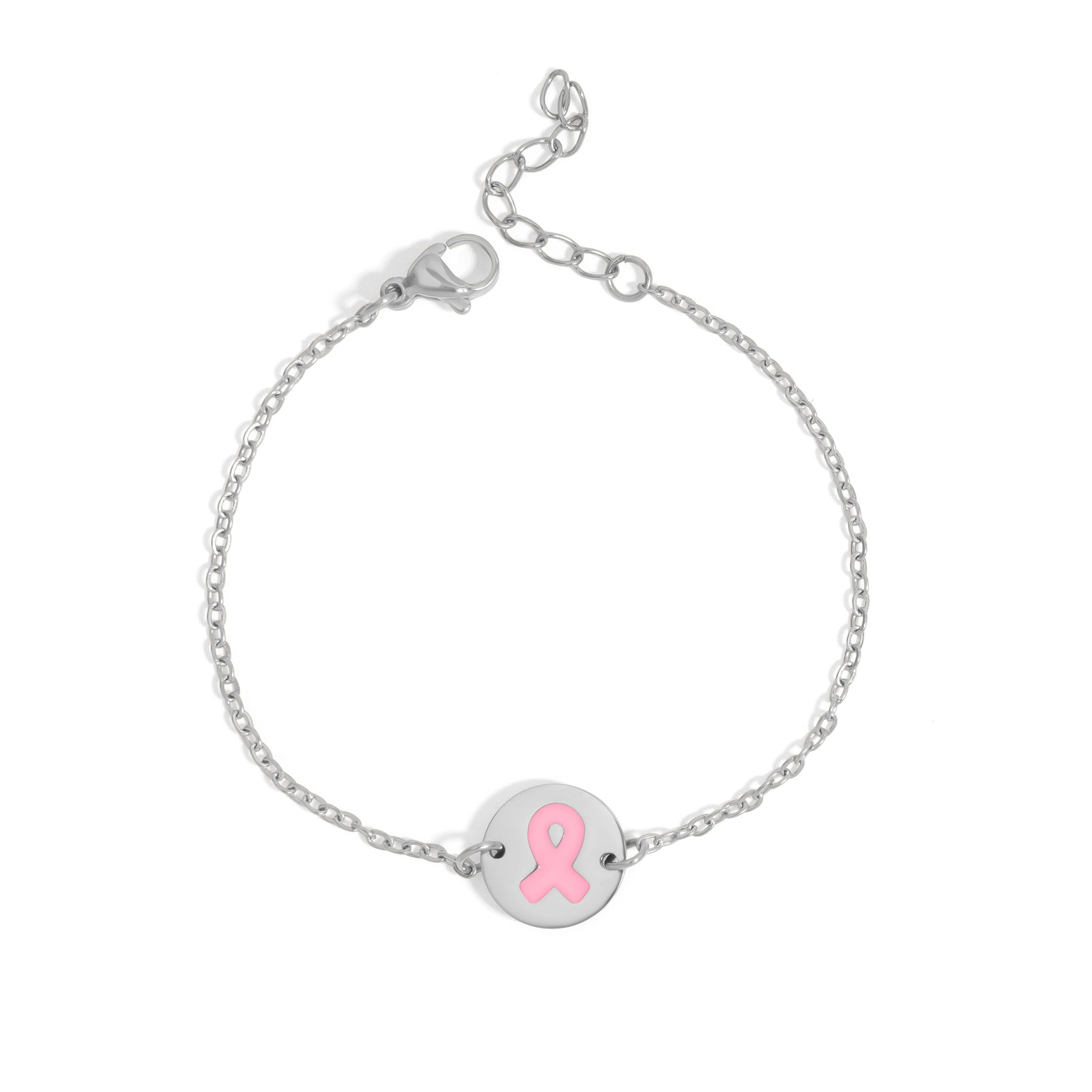 Breast Cancer Charm Bracelet – Gold PVD Stainless Steel Pink Ribbon Jewelry - Bracelets | Sunflower Soul Boutique