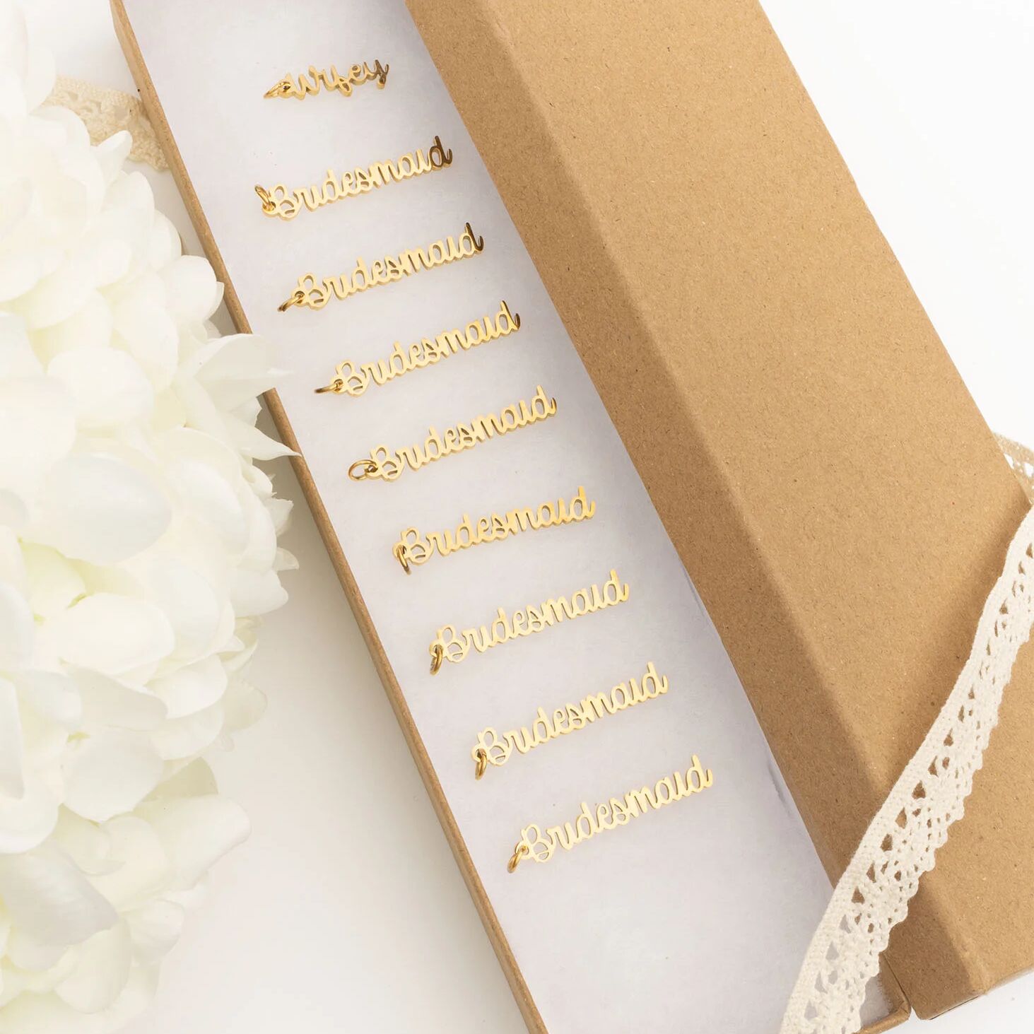 Bridal Party Charm Set – 18K Gold Plated Stainless Steel Wedding Keepsake - Jewelry sets | Sunflower Soul Boutique
