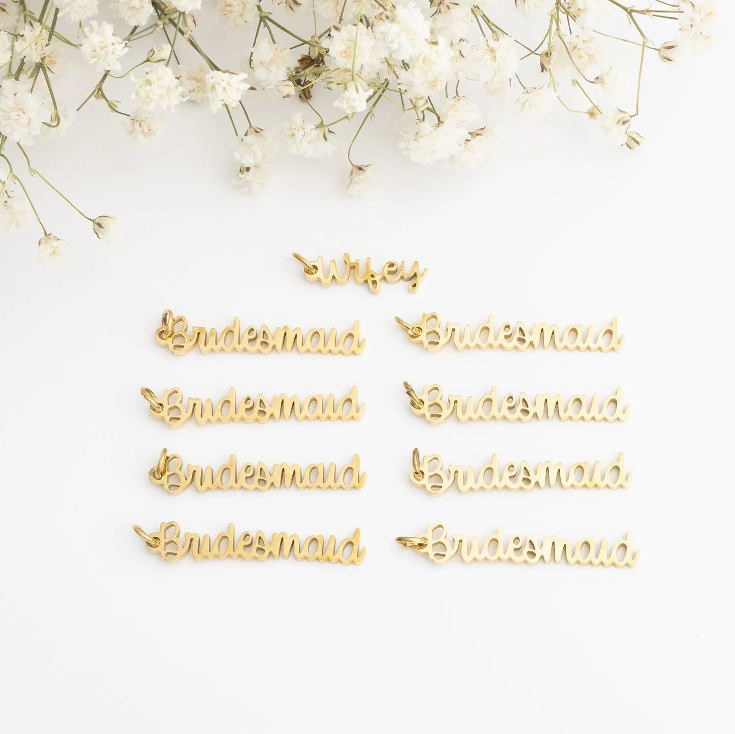 Bridal Party Charm Set – 18K Gold Plated Stainless Steel Wedding Keepsake - Jewelry sets | Sunflower Soul Boutique