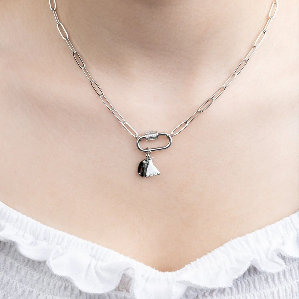 18K Gold PVD Stainless Steel Bride and Groom Charm - stainless model 