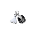 18K Gold PVD Stainless Steel Bride and Groom Charm - stainless main 