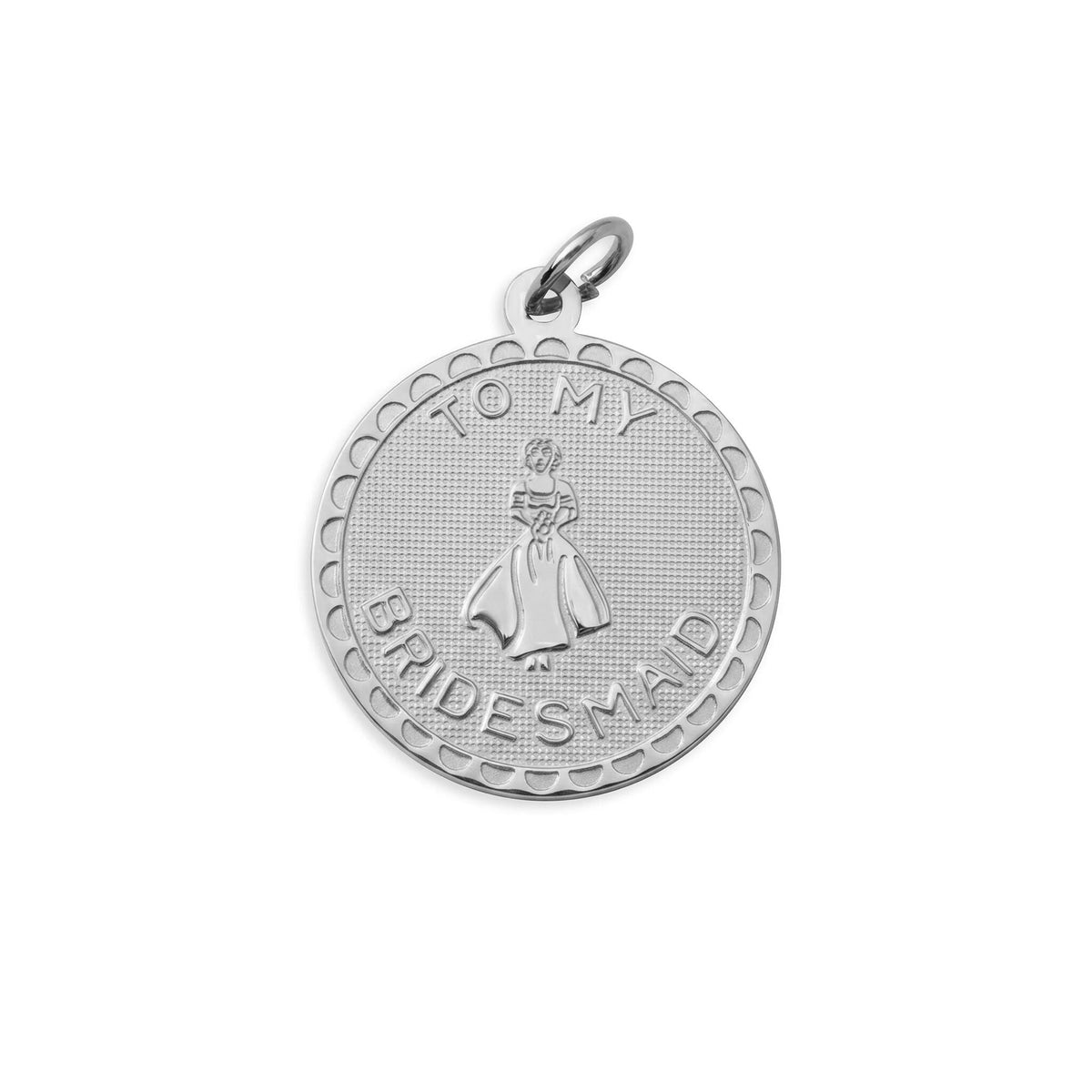 18K Gold PVD  Stainless Steel Be My Bridesmaid Charm - silver main 