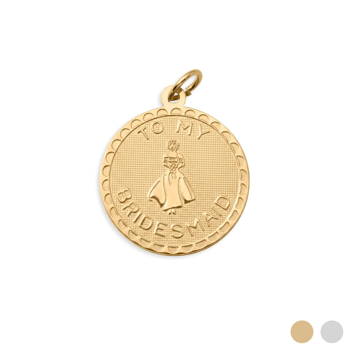 18K Gold PVD  Stainless Steel Be My Bridesmaid Charm- gold main 