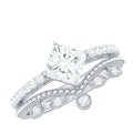 Brilliant Cut Moissanite Vintage Bridal Ring Set