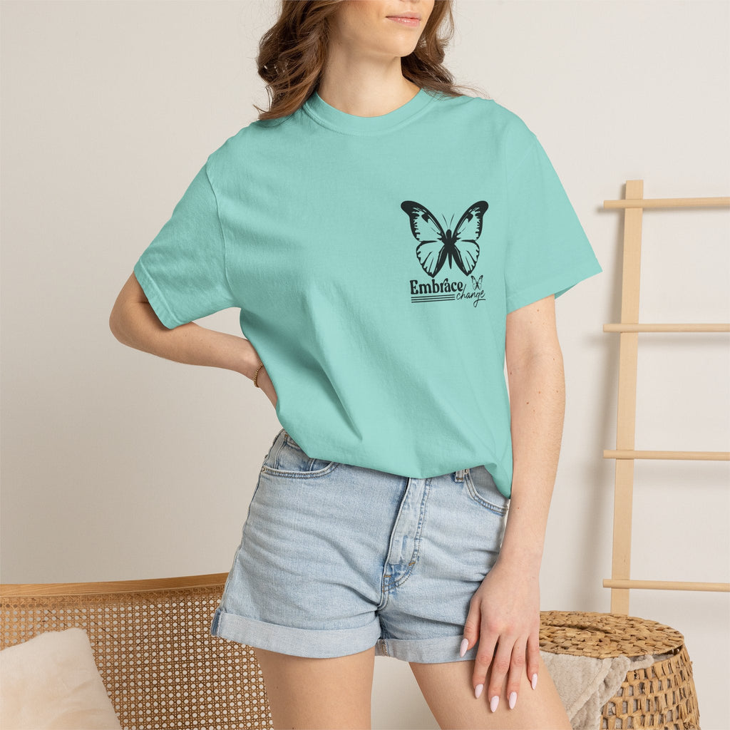 Butterfly Tee – Minimalist T-Shirt With Serene Cat Design & Soft Cotton Fabric - T-Shirt | Sunflower Soul Boutique