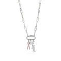 Cancer Awareness Necklace – 18K Gold Stainless Steel Chain with Carabiner Clasp - Necklaces | Sunflower Soul Boutique