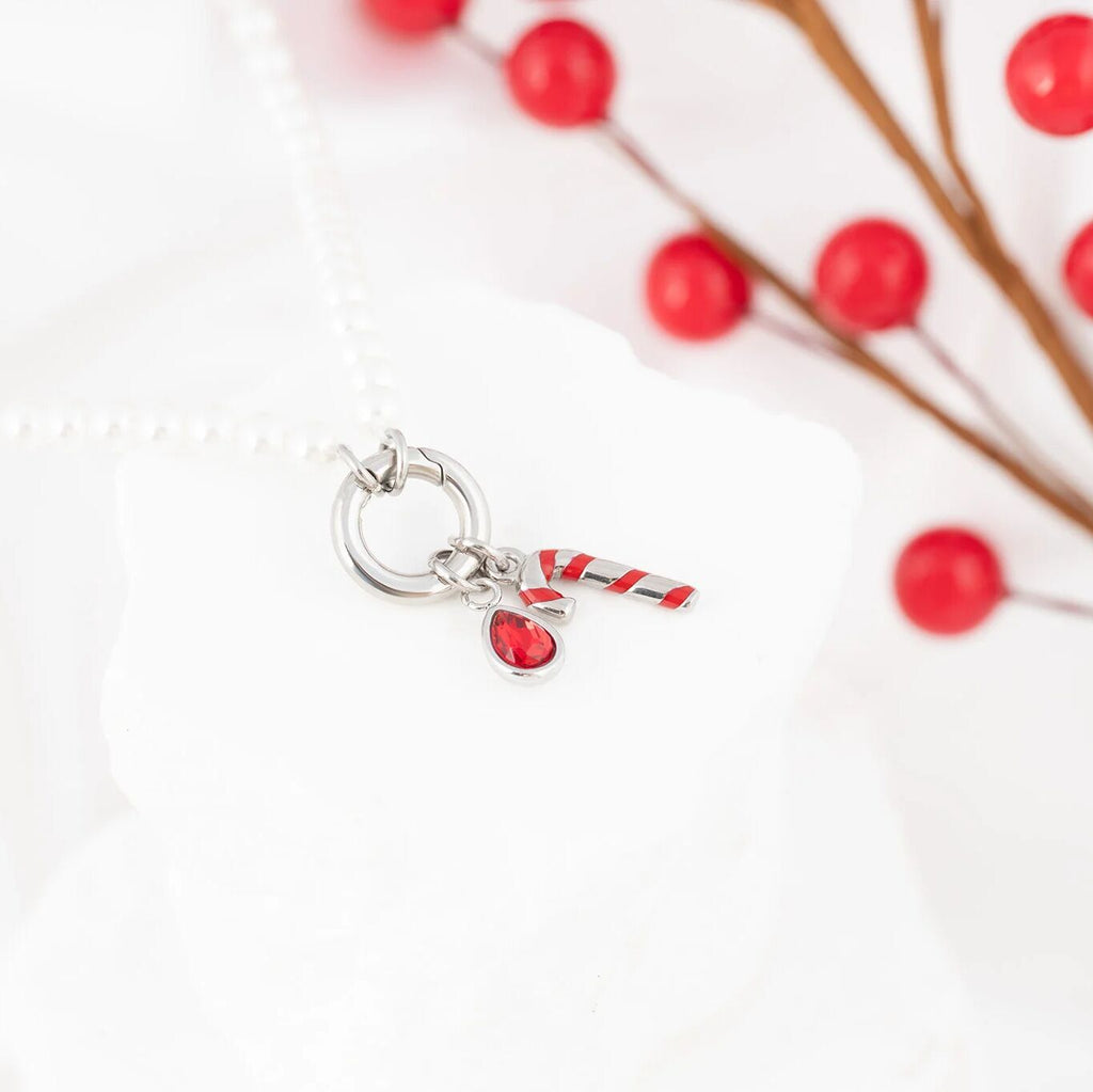 Wholesale Jewelry 18K Gold PVD Stainless Steel Candy Cane Charm- stainless studio