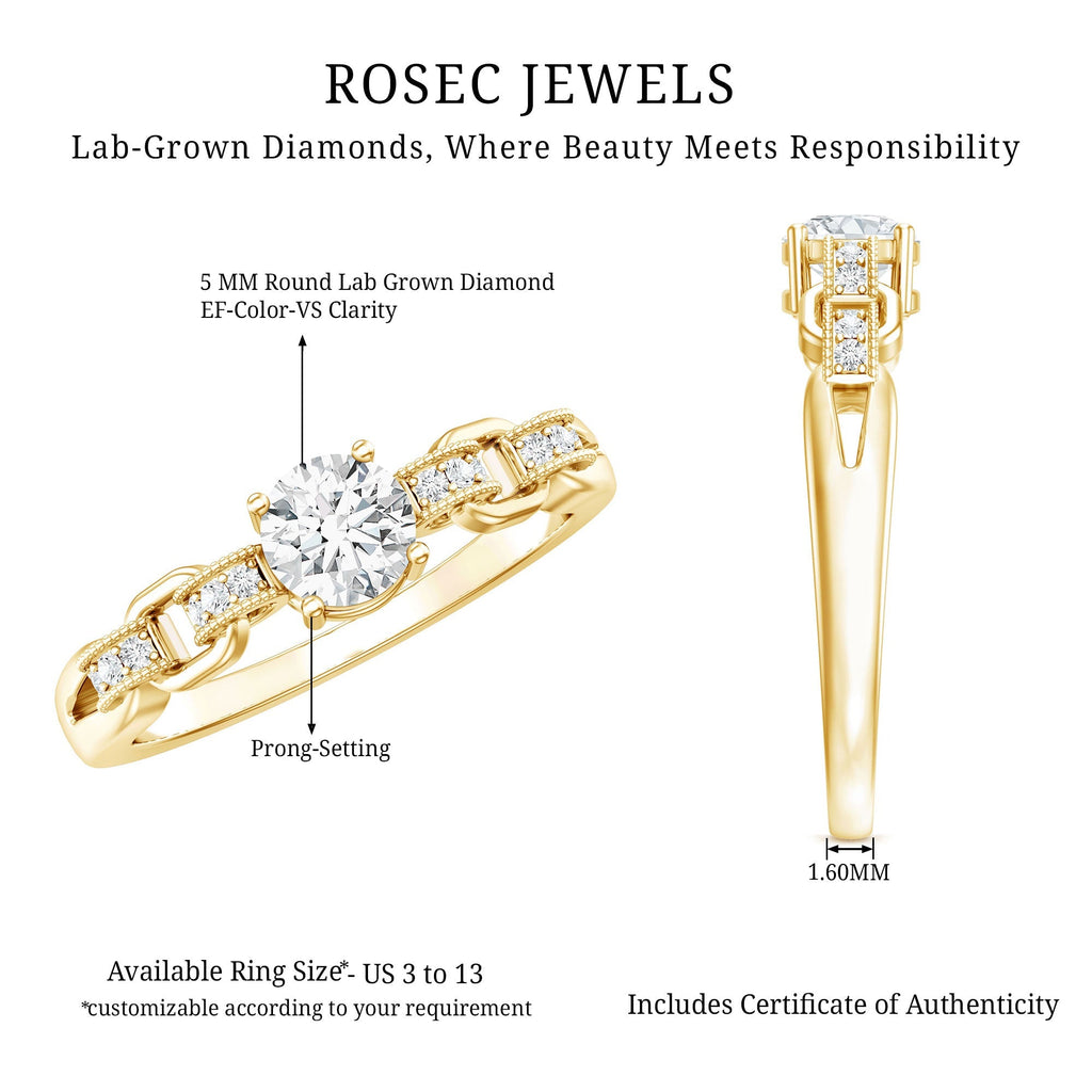Certified 0.4 Carat Lab Grown Diamond Promise Ring For Her