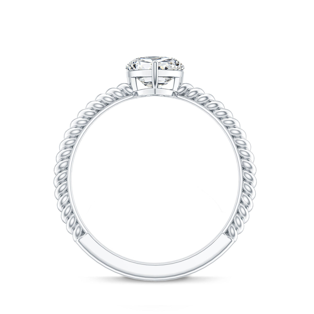 Certified 0.5 Carat Heart Lab Grown Diamond Solitaire Promise Ring