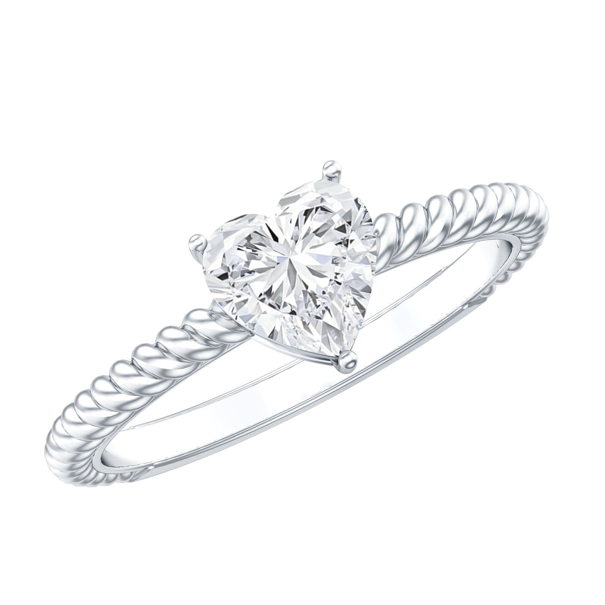 Certified 0.5 Carat Heart Lab Grown Diamond Solitaire Promise Ring