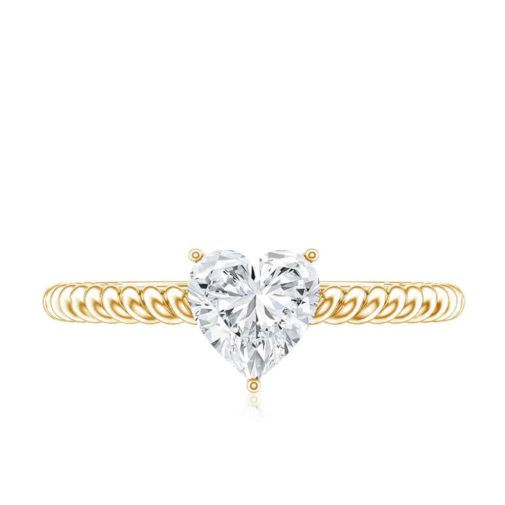 Certified 0.5 Carat Heart Lab Grown Diamond Solitaire Promise Ring