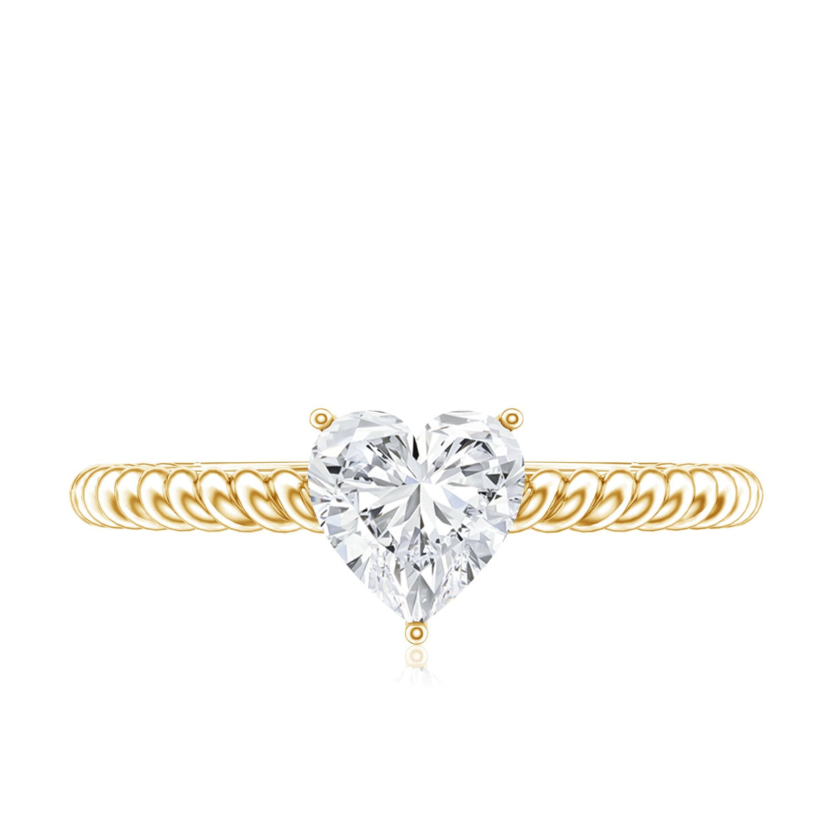 Certified 0.5 Carat Heart Lab Grown Diamond Solitaire Promise Ring