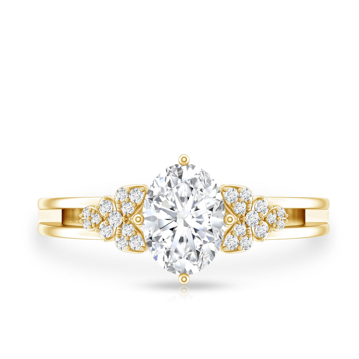 Certified 1.2 Carat Lab Grown Oval Diamond Designer Engagement Ring