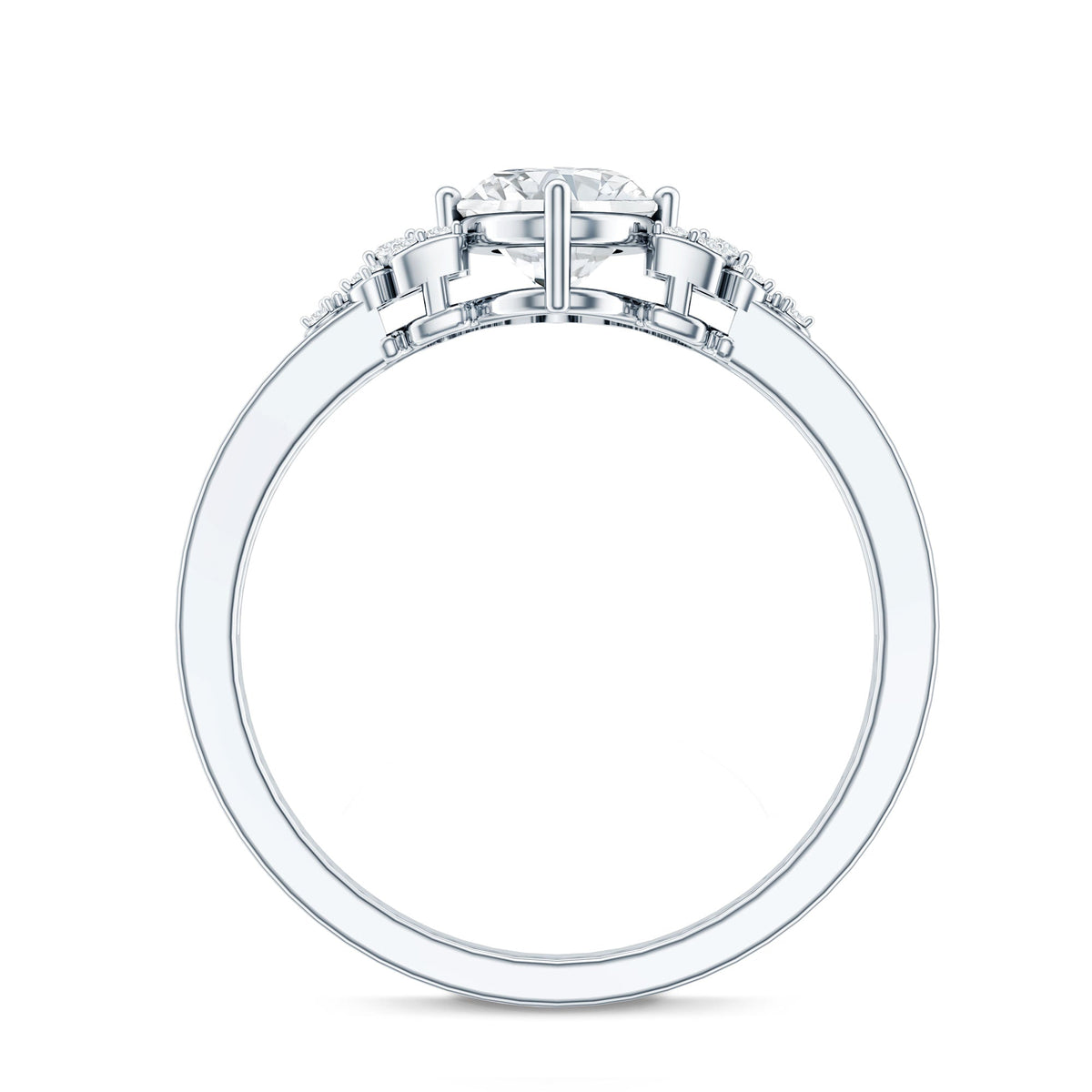 Certified 1.2 Carat Lab Grown Oval Diamond Designer Engagement Ring