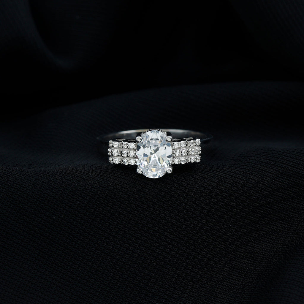 Certified 1.2 Carat Oval Lab Grown Diamond Designer Engagement Ring