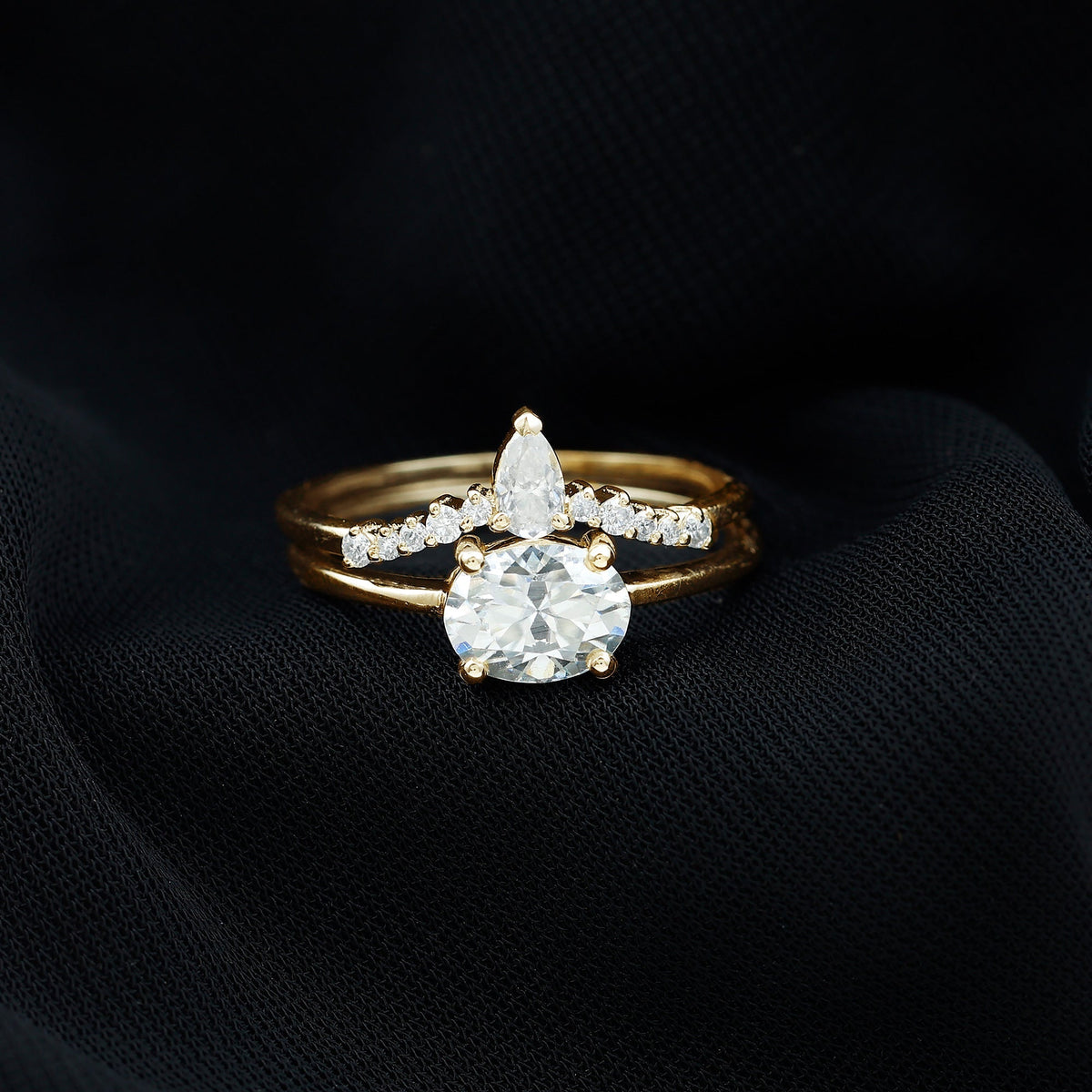 Certified 1.2 Carat Oval Lab Grown Diamond Engagement Ring With Enhancer