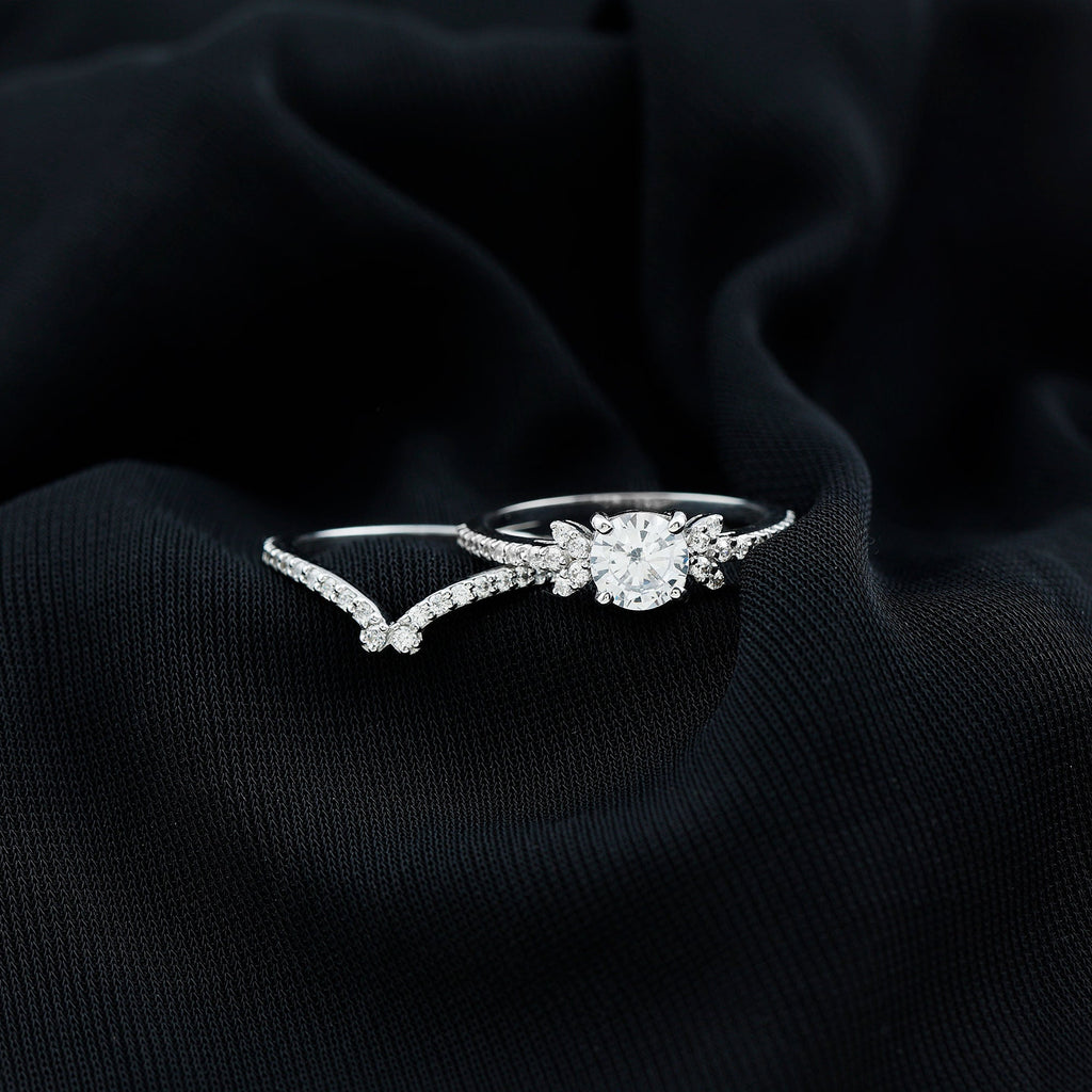 Certified 1.7 Carat Cushion Lab Grown Diamond Engagement Ring with Wedding Band