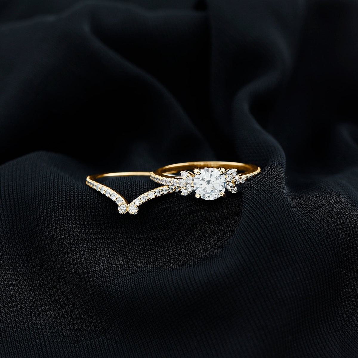 Certified 1.7 Carat Cushion Lab Grown Diamond Engagement Ring with Wedding Band