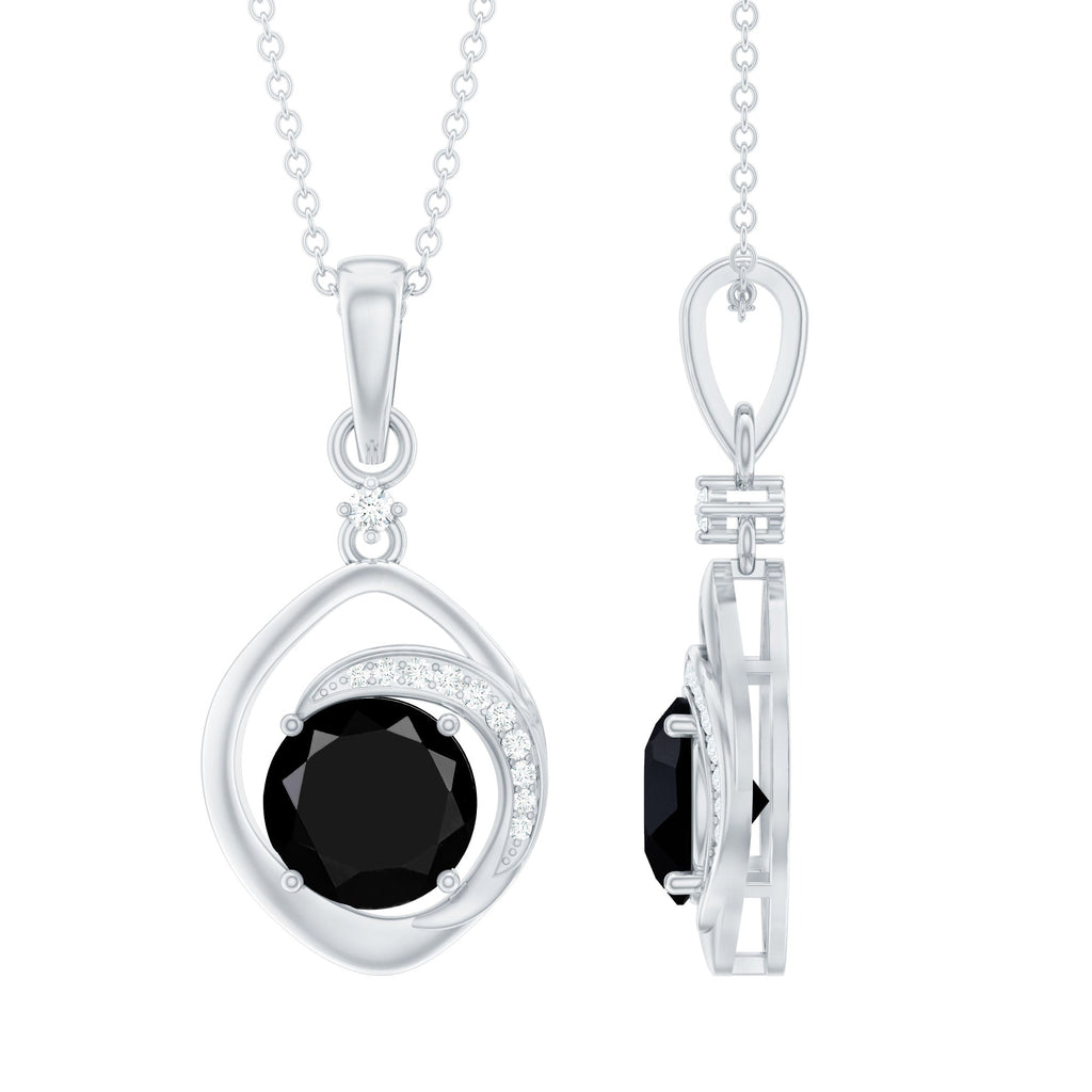 Certified 2 Carat Lab Grown Black and White Diamond Drop Necklace