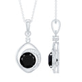 Certified 2 Carat Lab Grown Black and White Diamond Drop Necklace