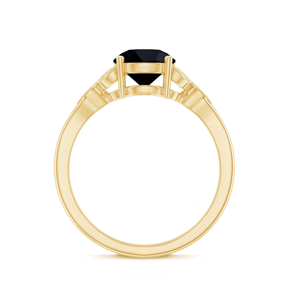 Certified 2 Carat Lab Grown Black Diamond Solitaire Engagement Ring with White Diamond