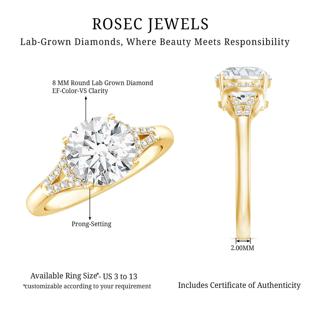 Certified 2 Carat Lab Grown Diamond Solitaire Engagement Ring for Her