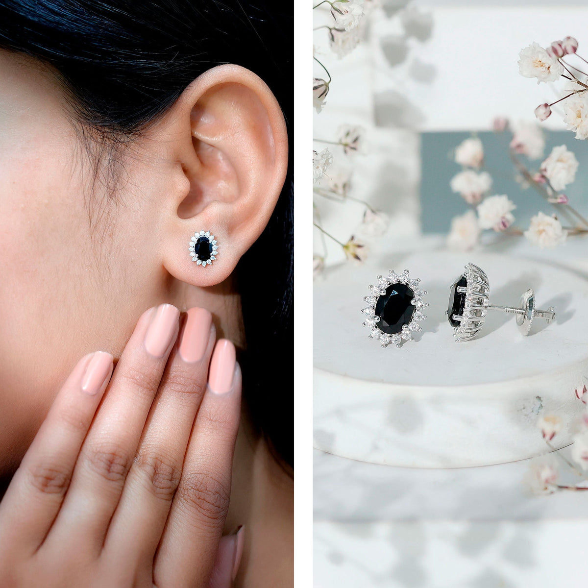 Certified 2.6 Carat Lab Grown Black Diamond Stud Earrings With Screw Back