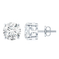 Certified 2.7 Carat Cubic Zirconia Stud Earrings with Screw Back