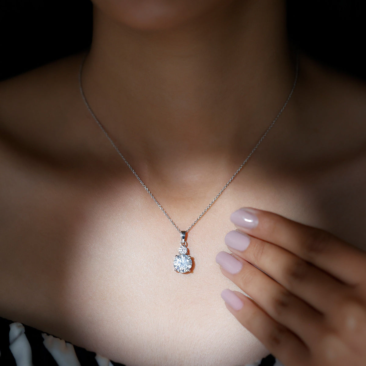 Certified 3 Carat Lab Grown Diamond Pendant Necklace For Women