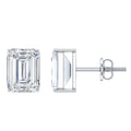 Certified 3.7 Carat Emerald Cut Cubic Zirconia Stud Earrings