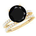 Certified 4.5 Carat Lab Grown Black and White Diamond Wedding Ring Set in Gold Plated Silver