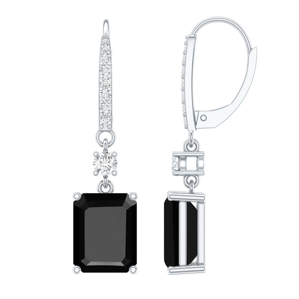 Certified 6 Carat Lab Grown Black Diamond Dangling Earrings