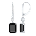 Certified 6 Carat Lab Grown Black Diamond Dangling Earrings