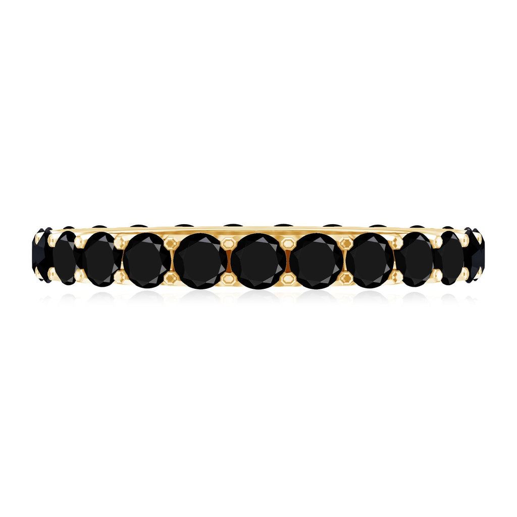 Certified Black Onyx Stackable Wedding Band for Women