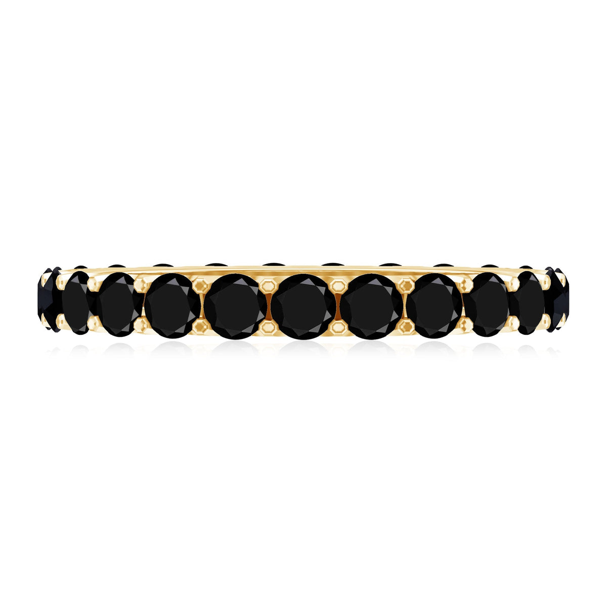 Certified Black Onyx Stackable Wedding Band for Women